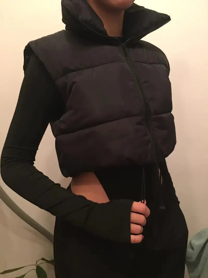 Women's Solid Lightweight Thermal Layer Sleeveless Zip-Up Vest Coat