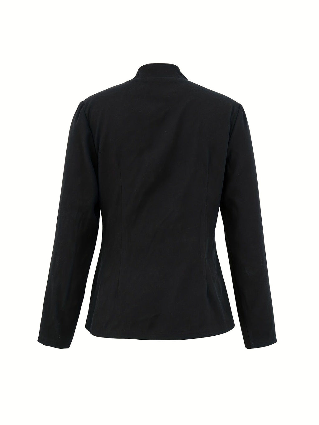 Women's Tailored Military-Style Open-Front Jacket in Black