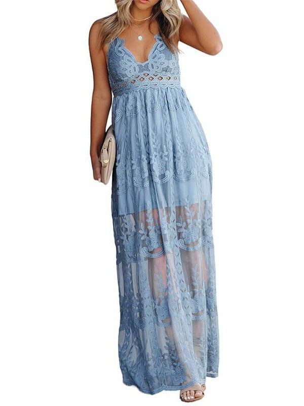 Flowy Lace Maxi Dress