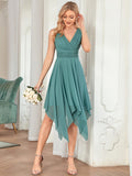 V Neck A-line Chiffon Bridesmaid Dress