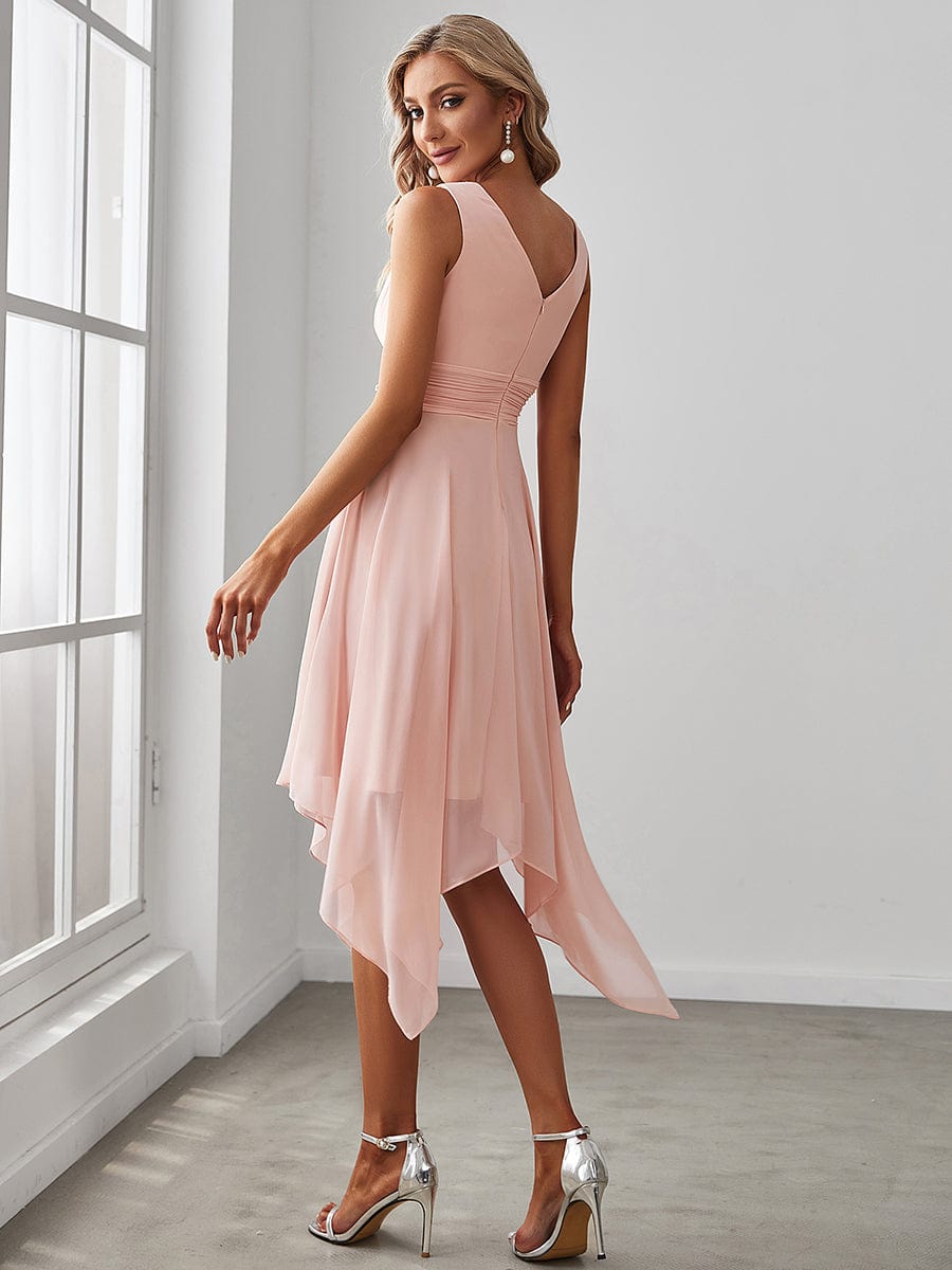 V Neck A-line Chiffon Bridesmaid Dress