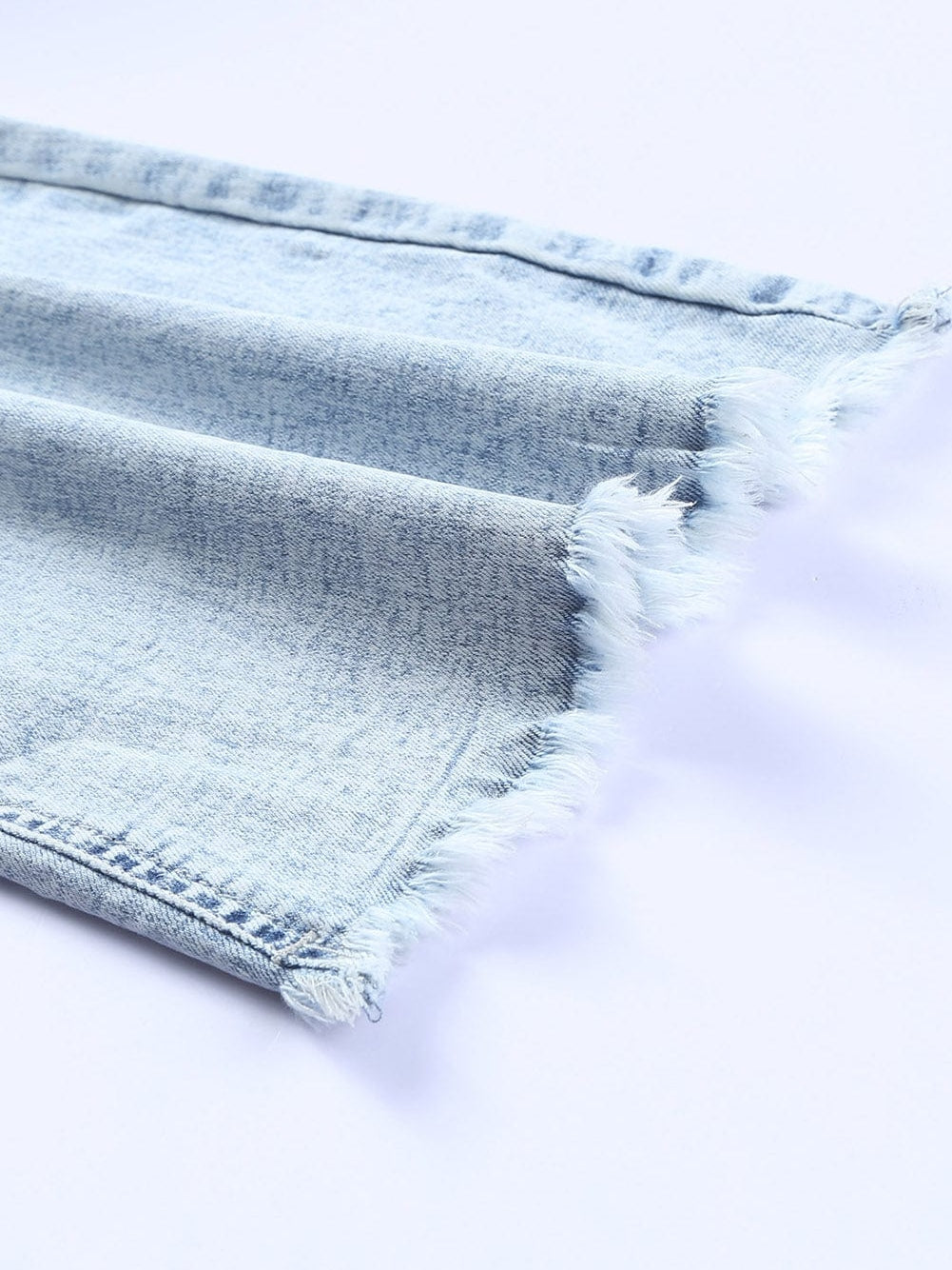 Women's Acid Wash Distressed High-Rise Flare Jeans