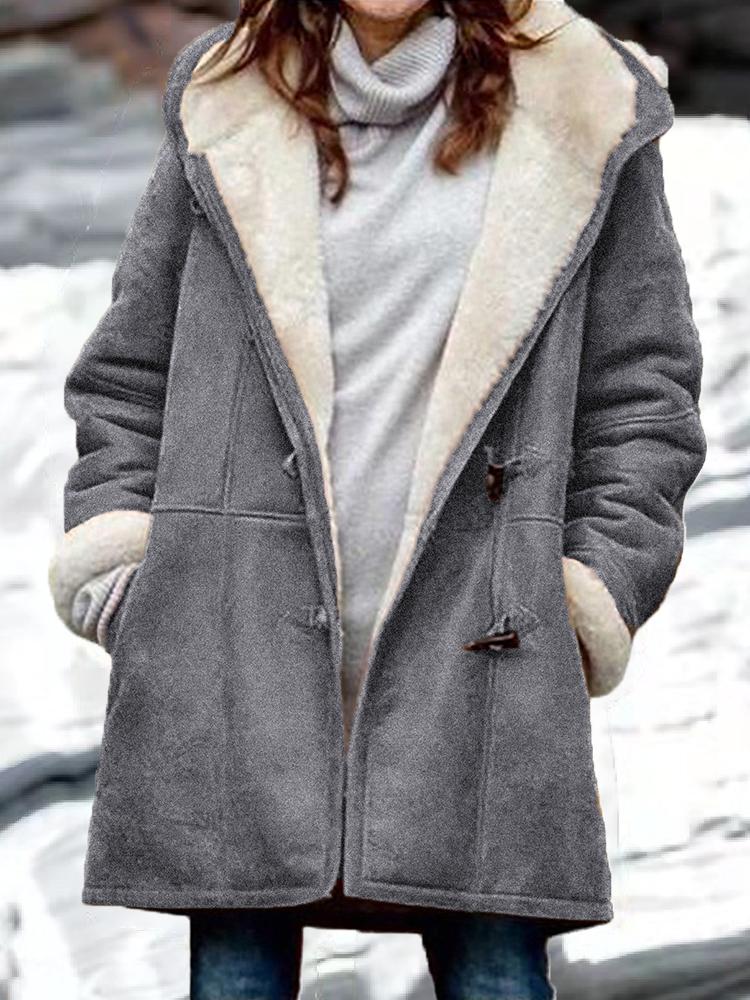 Faux Fur-Trimmed Denim Coat
