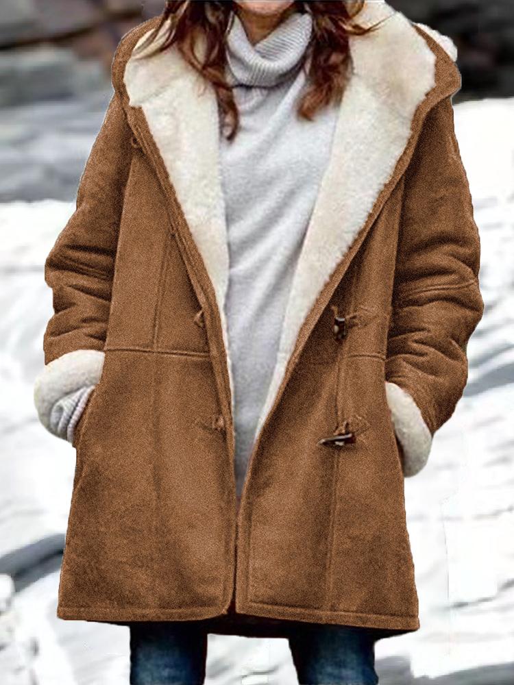Faux Fur-Trimmed Denim Coat