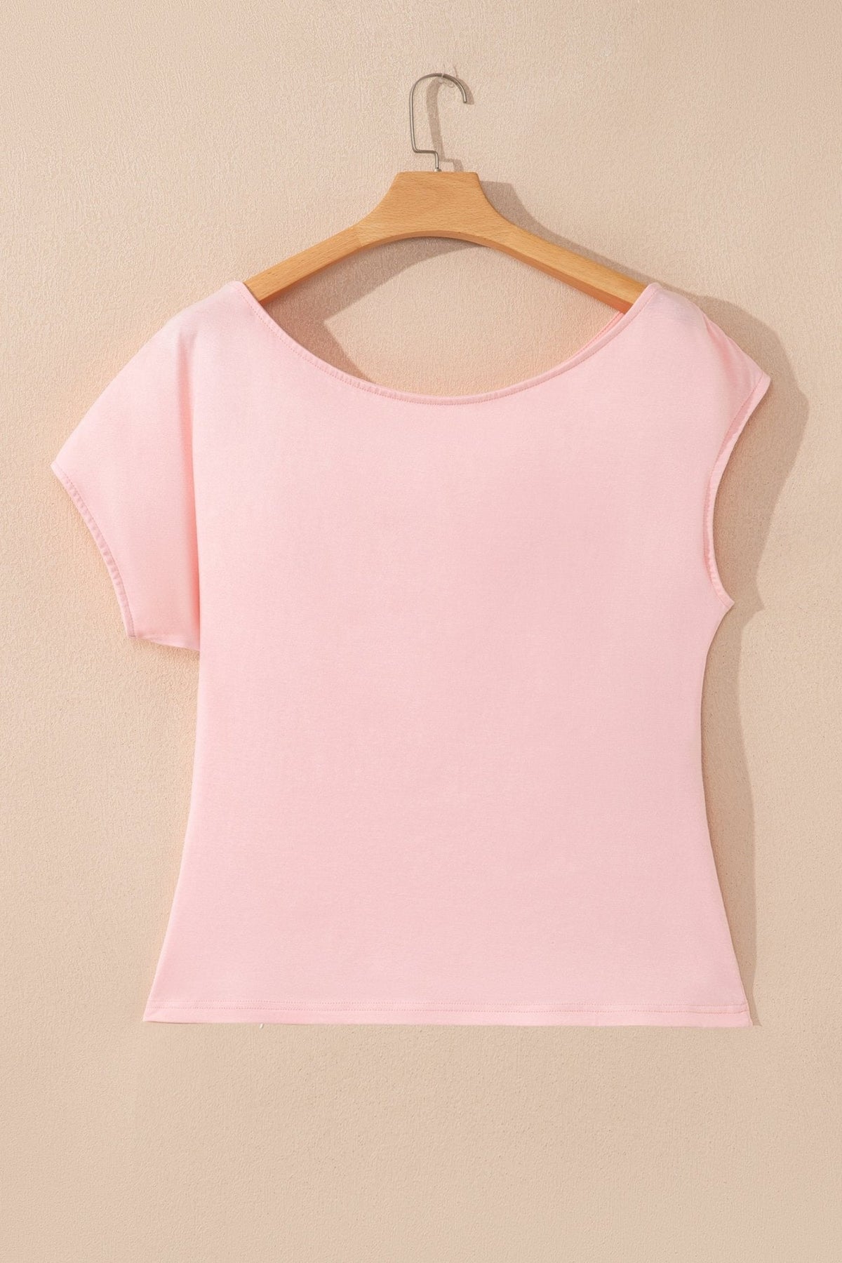 Women's Asymmetric Gossamer Pink Plus Size Ruched Blouse