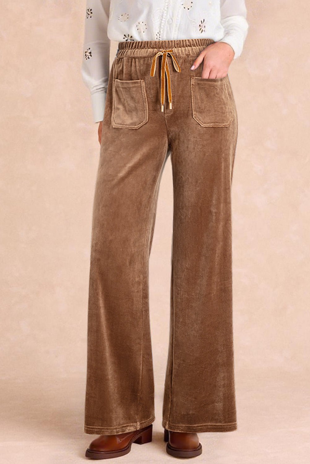 Women's Cozy High-Waisted Fleece Pants for Women - Loose Fit, Drawstring, Perfect for Casual Wear and Ultimate Comfort