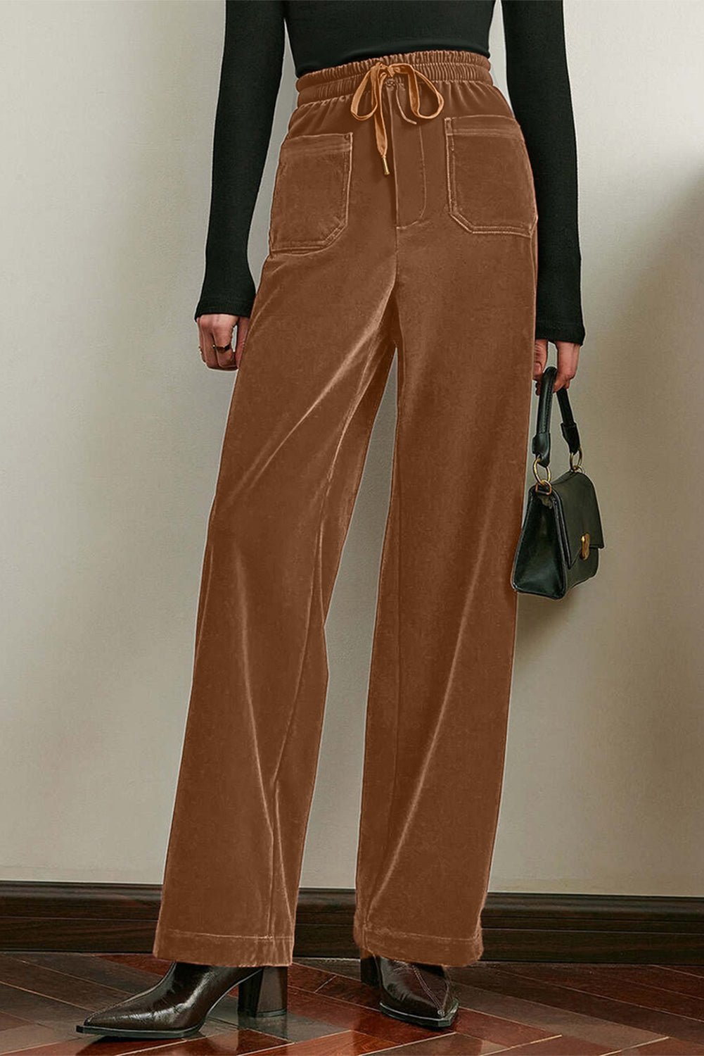 Women's Cozy High-Waisted Fleece Pants for Women - Loose Fit, Drawstring, Perfect for Casual Wear and Ultimate Comfort