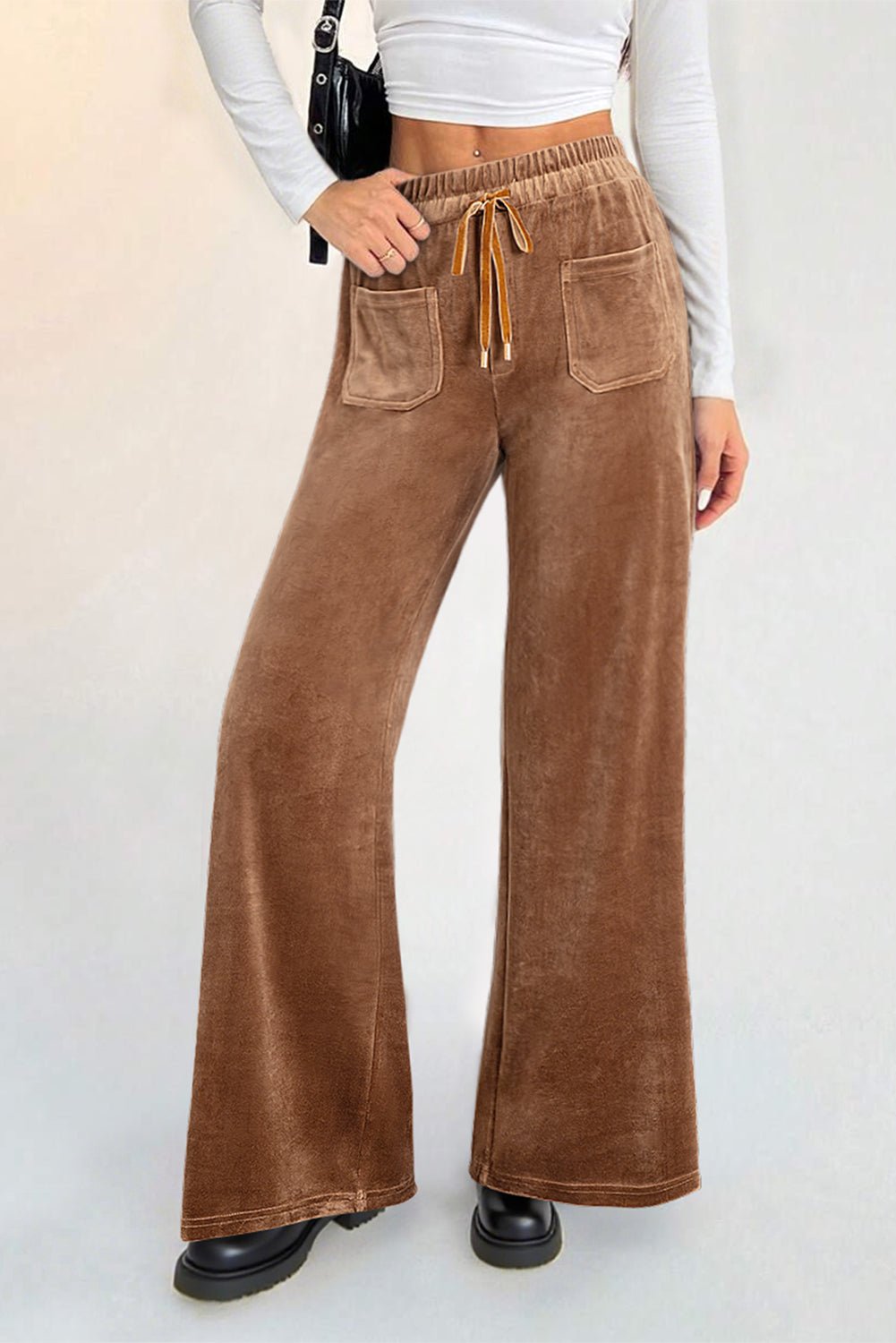 Women's Cozy High-Waisted Fleece Pants for Women - Loose Fit, Drawstring, Perfect for Casual Wear and Ultimate Comfort