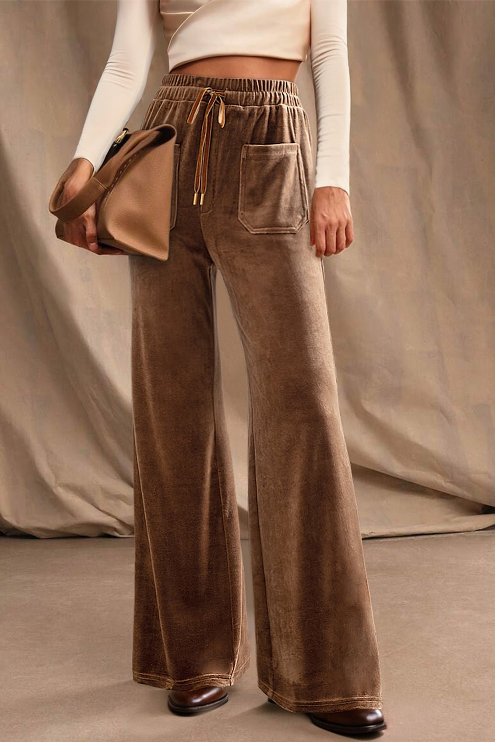 Women's Cozy High-Waisted Fleece Pants for Women - Loose Fit, Drawstring, Perfect for Casual Wear and Ultimate Comfort