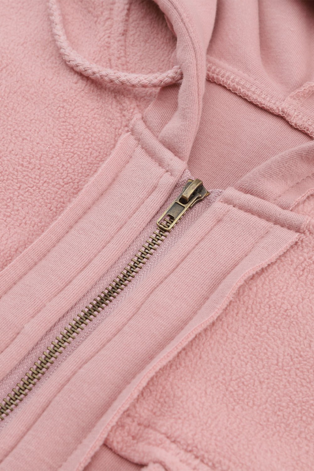Women's Dusty Rose Utility Zip-Up Hooded Jacket with Flap Pockets