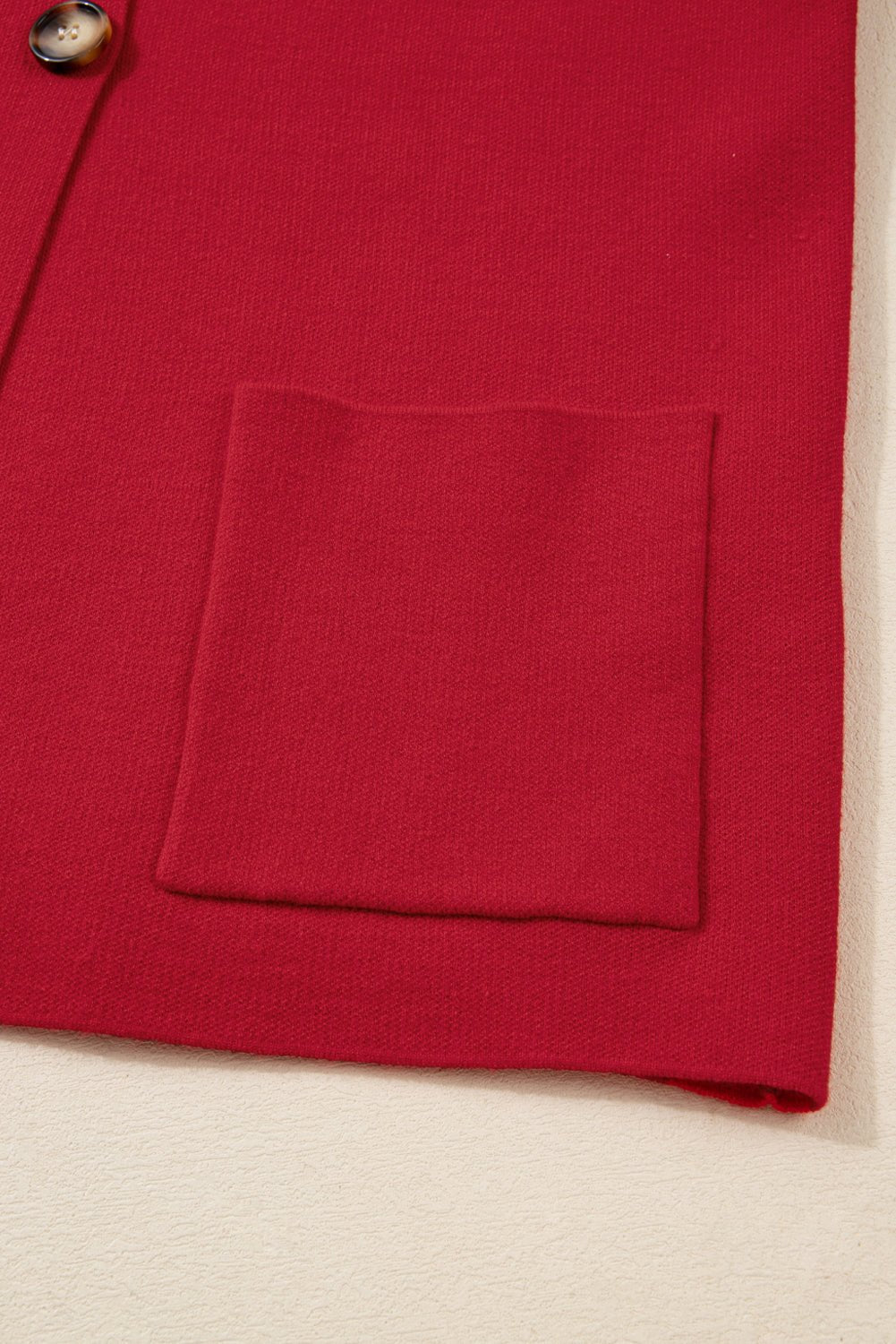 Women's Fiery Red Knit Button-Front Cardigan Jacket