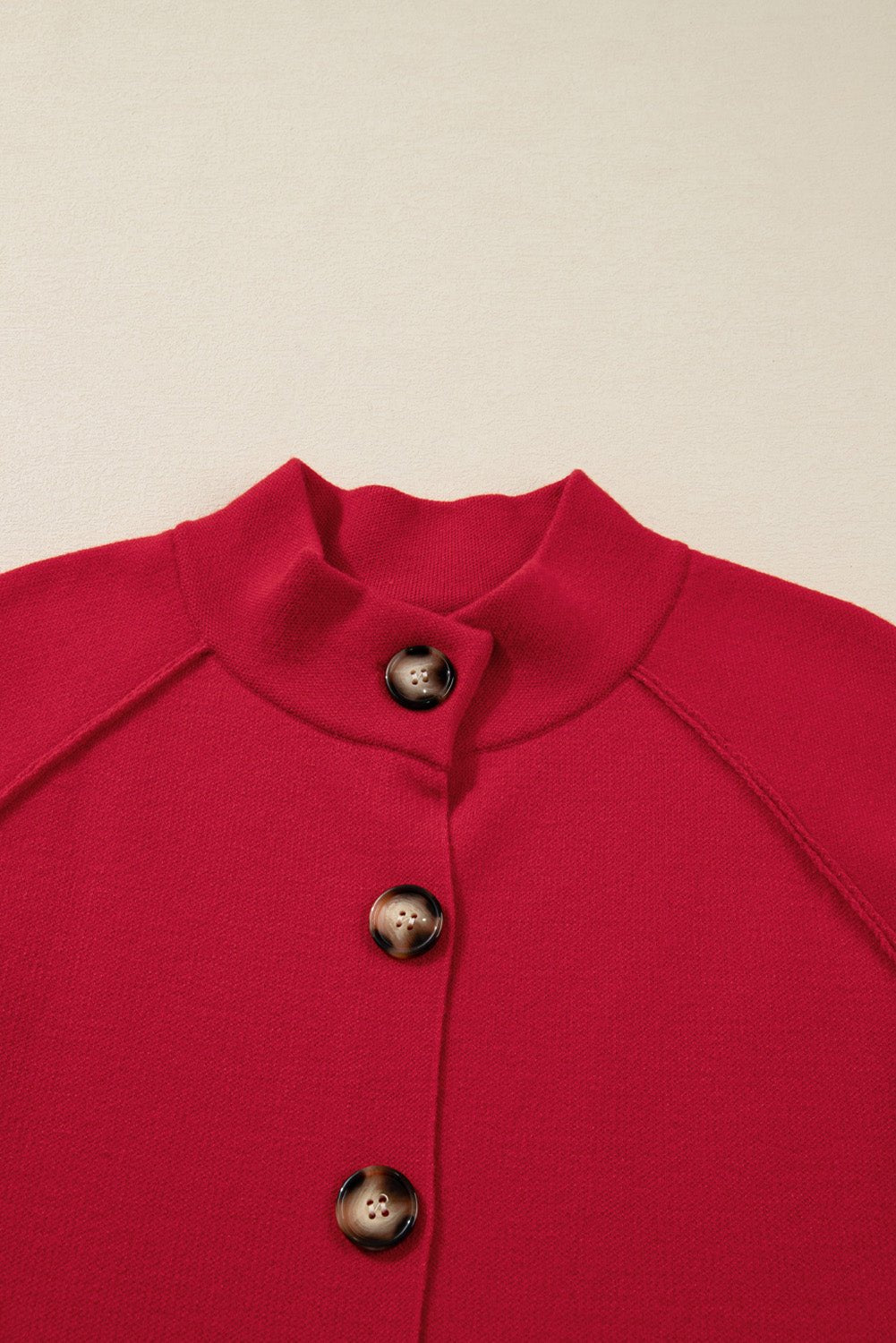 Women's Fiery Red Knit Button-Front Cardigan Jacket
