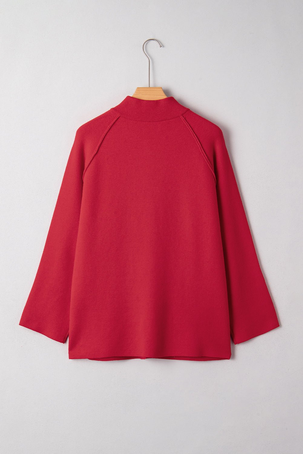 Women's Fiery Red Knit Button-Front Cardigan Jacket