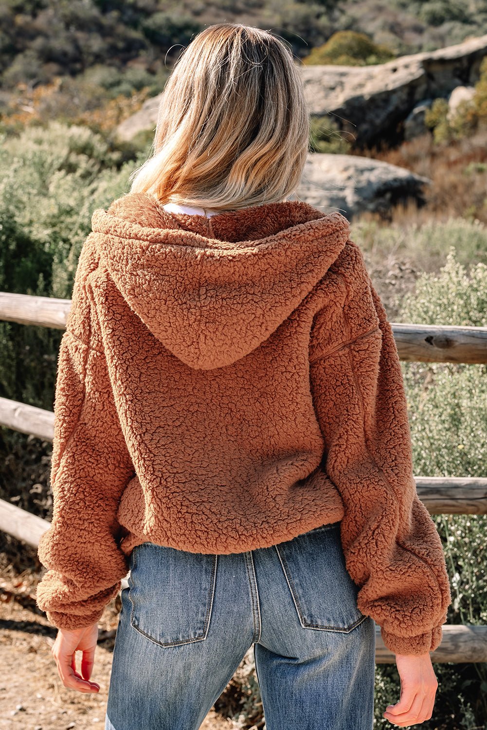 Women's Light Grey Women's Cozy Sherpa Jacket with Pockets - Soft Fleece Layer for Casual Style and Comfort