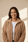 Women's Light Grey Women's Cozy Sherpa Jacket with Pockets - Soft Fleece Layer for Casual Style and Comfort