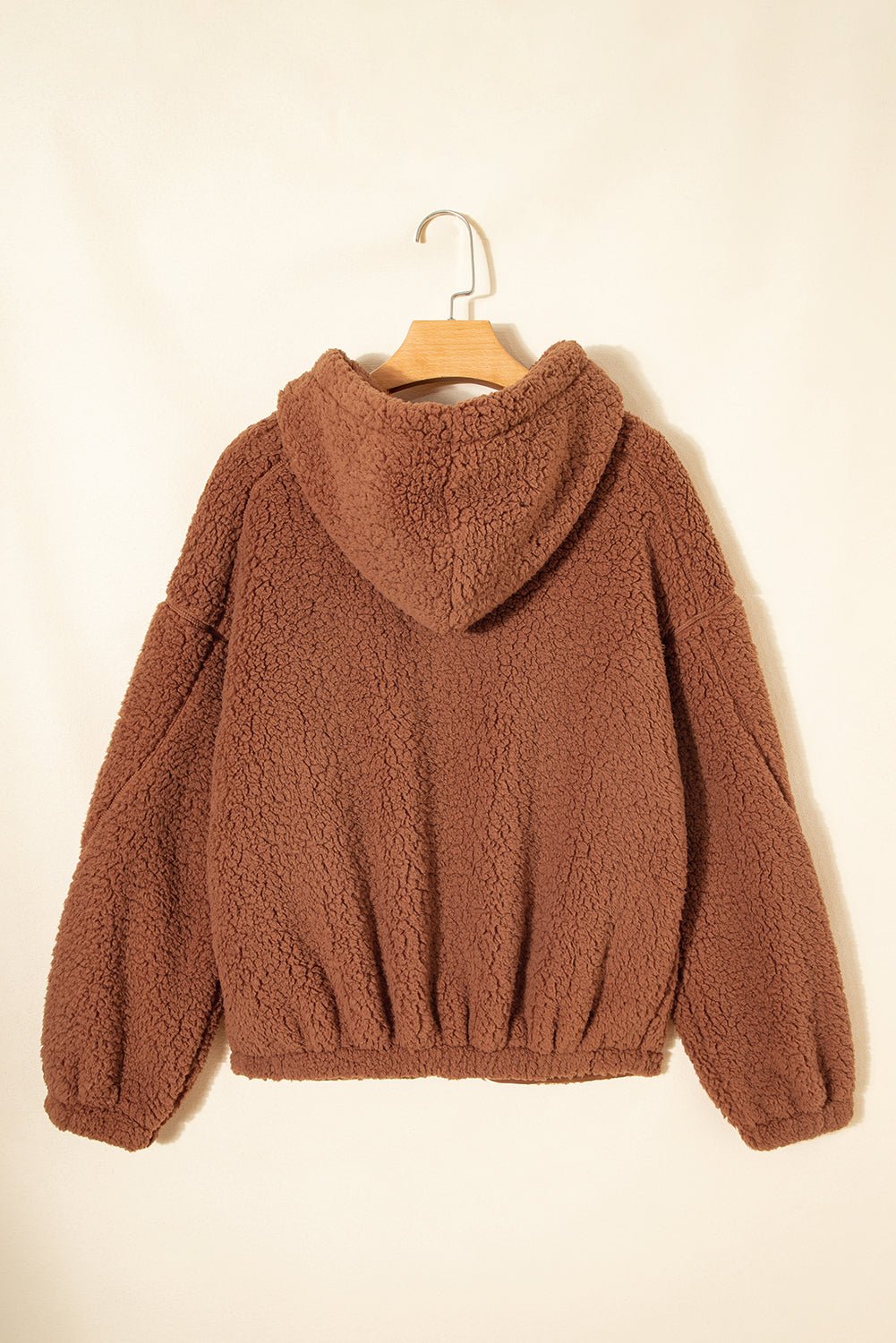 Women's Light Grey Women's Cozy Sherpa Jacket with Pockets - Soft Fleece Layer for Casual Style and Comfort
