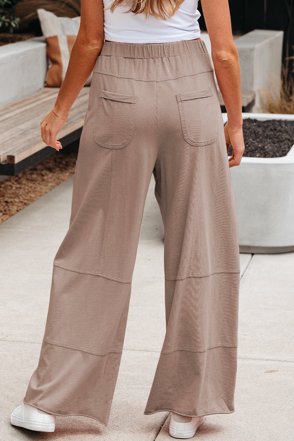 Women's Mineral Wash Cotton Wide-Leg Cargo Pants in Smoke Gray