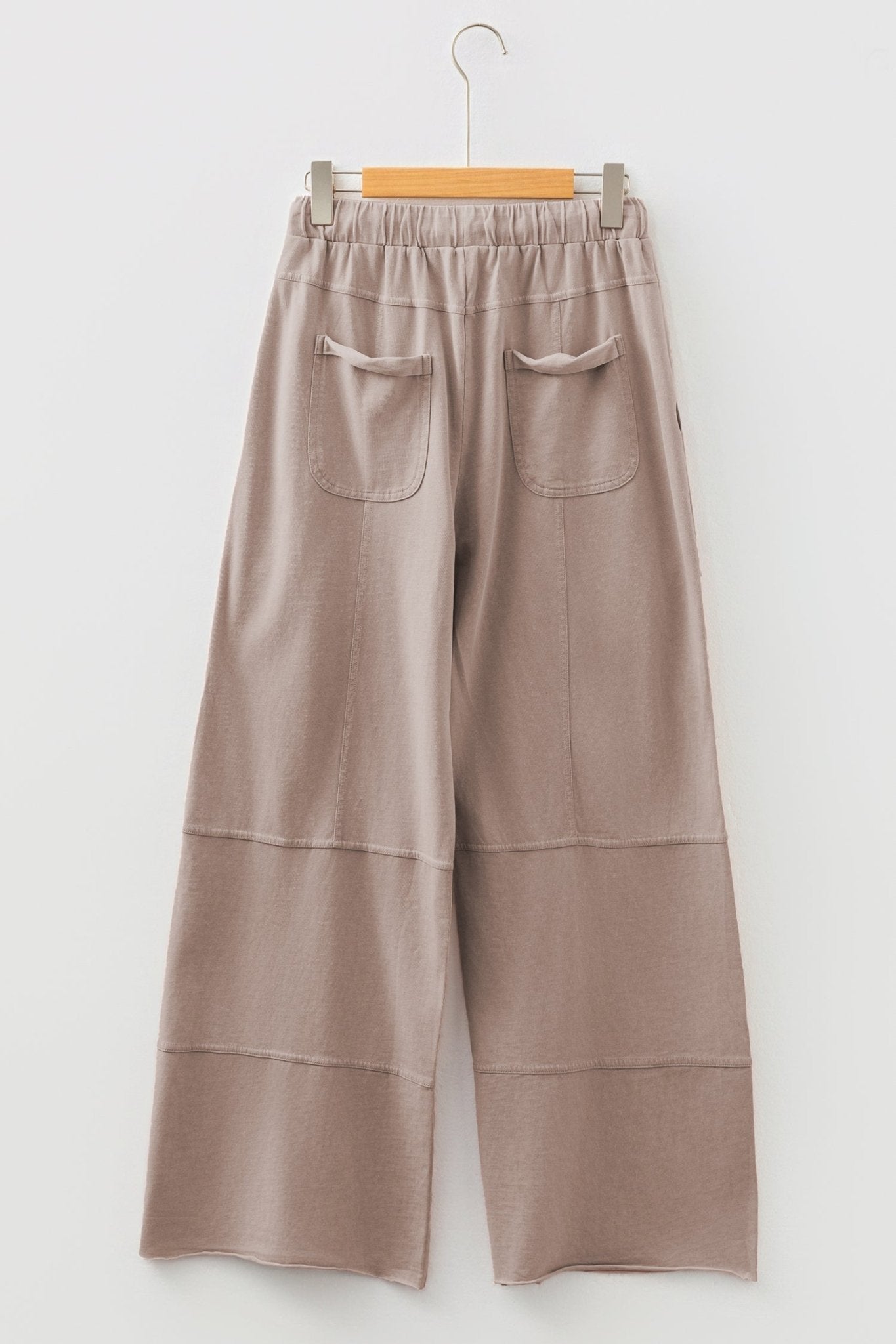 Women's Mineral Wash Cotton Wide-Leg Cargo Pants in Smoke Gray
