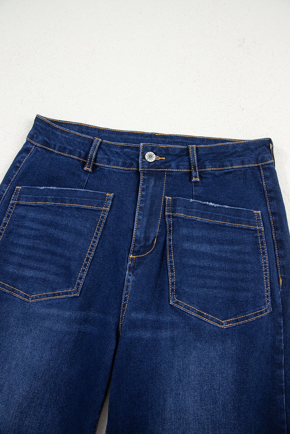Women's Sail Blue High-Waisted Wide-Leg Jeans with Patch Pockets