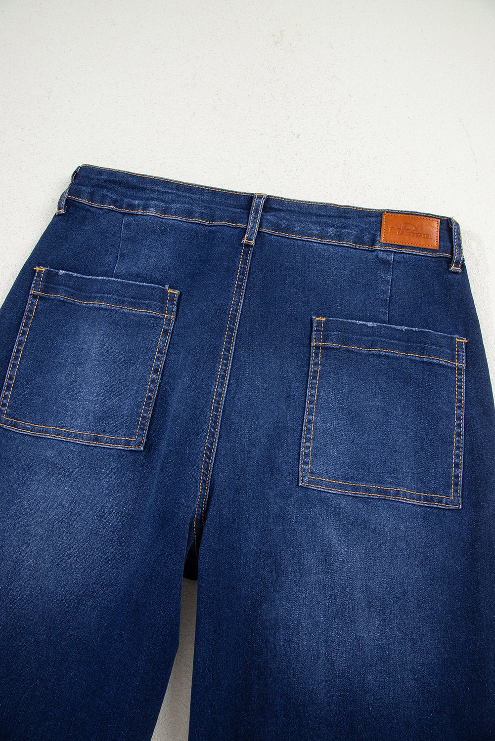 Women's Sail Blue High-Waisted Wide-Leg Jeans with Patch Pockets