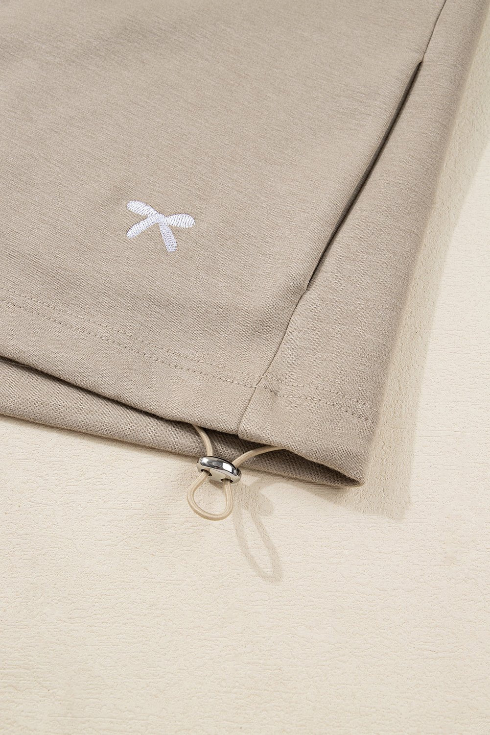 Women's Taupe Embroidered Fleece Zip-Up Hoodie Jacket
