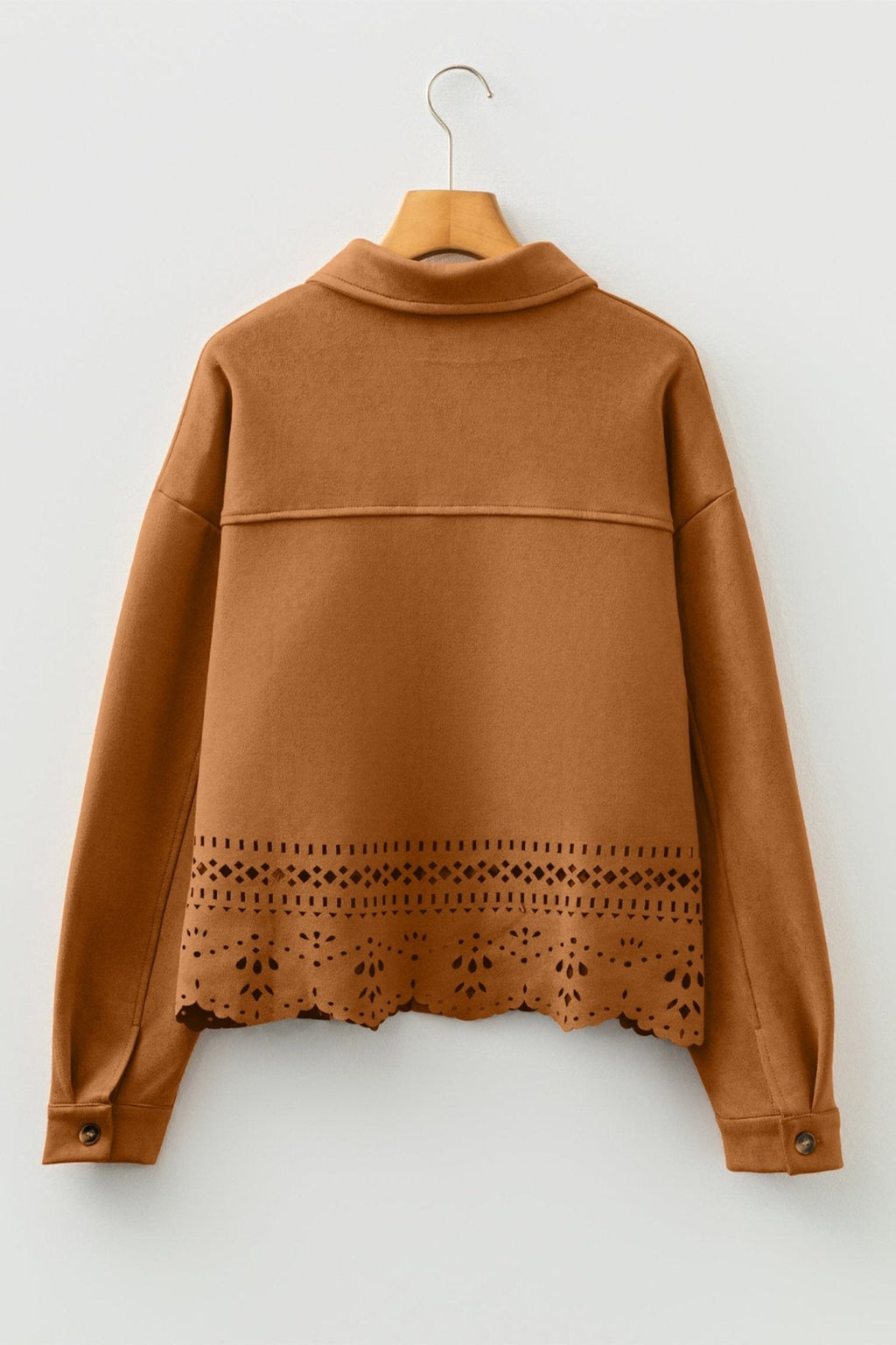Women's Thai Curry Faux Suede Cut-Out Jacket with Laser-Cut Hem